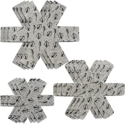 Pannenbeschermers - Pannenonderleggers - Keuken Organiseren - Antislip Textuur - 9 stuks - Grijs