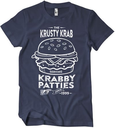 Spongebob The Krusty K-rab -T-shirt met K-rab-motief van Patties, marineblauw