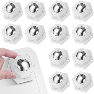 Set van 12 Zware 360° Draaibare Meubelwielen met Zelfklevende Bevestiging en Rubber voor Gemakkelijk Vervoer van Meubels