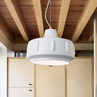 MARKET SET hanglamp Jimmy, Ø 38 cm, wit, keramiek