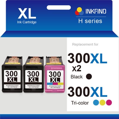 INKFIND 300XL Inktcartridge compatibel met HP 300 HP 300XL HP300XL HP300 HP CC641EE CC644EE Hoge Capaciteit - 3-pack (Zwart x 2 en Kleur x 1)