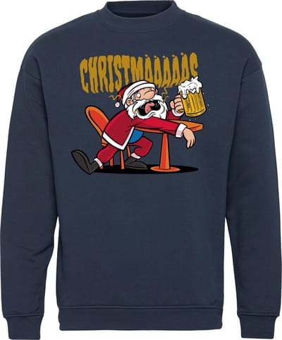 Kersttrui Drunk Christmaaaas | Foute Kersttrui Dames Heren | Kerstcadeau | Kerstpakket | Navy | maat XS