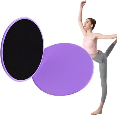 Glijplaten voor Core Training - Pilates Schuivers Balanspad - Core Stabiliteit Verbeteren - Veelzijdige Oefeningen - 17.5 cm Diameter - Paars