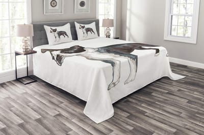 ABAKUHAUS Boston Terrier – Dekbedovertrekset 220 × 220 cm – Multikleur