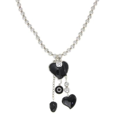 Behave - Lange ketting hartvormige hangers - 81 cm - Trendy statement sieraden