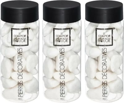 Atmosphera Grote decoratie stenen - 3x - wit - pot 750 gram - hobby - decoratiestenen - Aquarium en vazen vulling