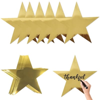 Dailygoody - Sterdecoraties - Vijfpuntige sterren - Perfect voor feesten - Goud - Papiersnijden - Voor verjaardagsfeesten - 50 stuks