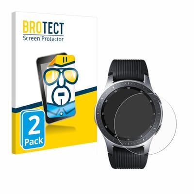 BROTECT - Screenprotector voor Samsung Galaxy Watch (46 mm) - Folie Beschermfolie transparant 2 Stuks