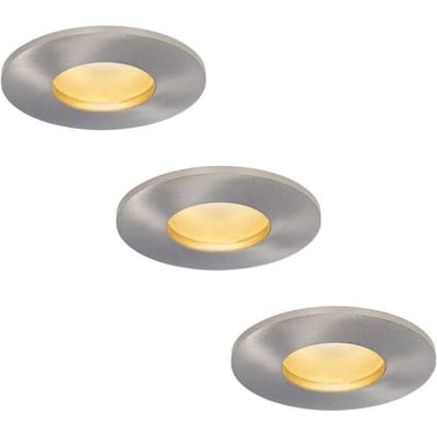 HOFTRONIC Set van 3 Vegas - LED platte inbouwspots met lage inbouwdiepte 60mm - 6 Watt 570 Lumen - 2700K Warm wit - GU10 LED Module - Dimbaar - Rond -