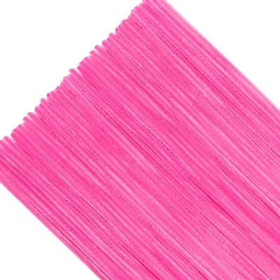 Dailygoods- Pijpenragers 200 Stuks - Roze Chenilledraad - Knutselmateriaal voor Kinderen - Buigpluche Draad - Decoratief Handwerk - Creatieve Accessoires