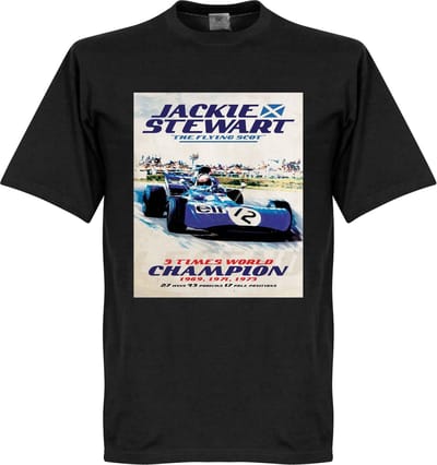 Jackie Stewart Poster T-Shirt - Zwart - M