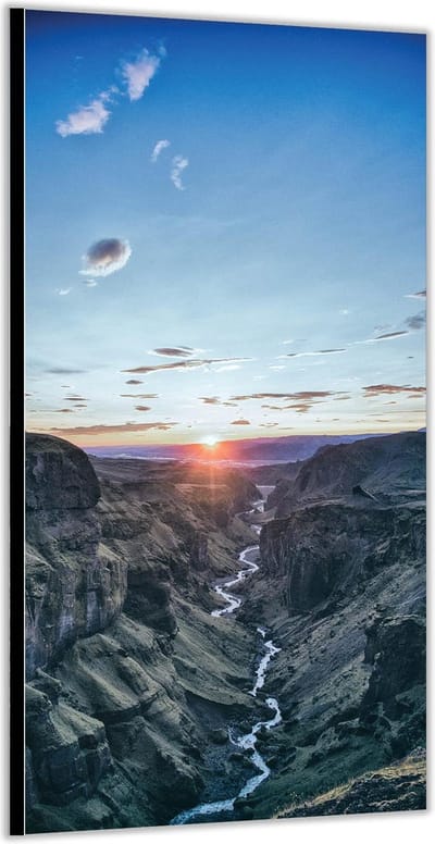 Dibond –Berglandschap in Ijsland– 100x200cm Foto op Aluminium (Wanddecoratie van metaal)