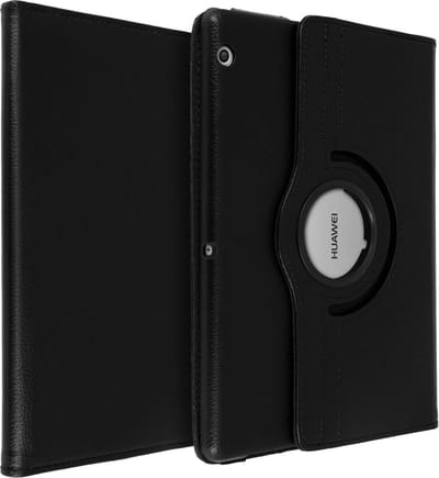Avizar Hoesje Geschikt voor Huawei MediaPad T3 10'' Volledige Bescherming 360° Draaibare Standfunctie, Zwart