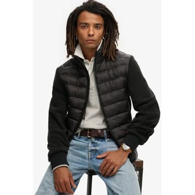 Superdry Storm Hybrid Bomberjack van Fleece Zwart Grootte: L