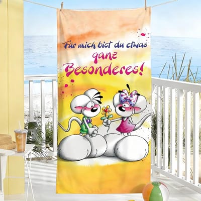 Cartoon D-Diddl-S Schattige Handdoek Zacht Zwembad Cadeau Voor Reizen Sportschool Douche Kamperen Sneldrogend Sport Grote Strandhanddoeken W140*H180(CM)
