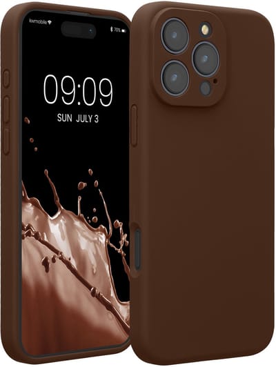 kwmobile telefoonhoesje geschikt voor Apple iPhone 16 Pro Max - TPU backcover met siliconen coating - Smartphone case in chocoladebruin