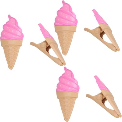 Gerimport Handdoekknijpers - 6x - bruin - ijsje - handdoekklem - kunststof