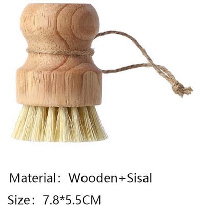 Keukenafwasborstel Houten handvat en sisal kokosnoot Multifunctionele schoonmaaktool keukenborstel brown