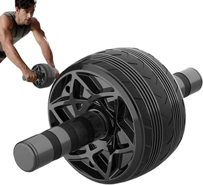Ab Wheel Roller - Buiktrainer Wiel - Core Training - Automatische Rebound - 30 cm Handgrepen - Zwart