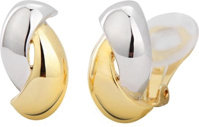 Traveller Clip Oorbellen - Oorclips Dames - Goudkleurig & Zilverkleurig - Bicolor - 155427
