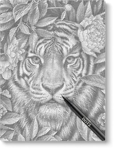 Botanische Tijger | Dot painting | 30x40cm | Dot painting | Oh My Dotz | Dots stippen | Diamond painting & Schilderen op nummer alternatief | Happy hobby