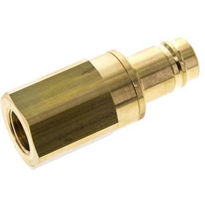 Messing DN 15 Luchtkoppeling Insteeknippel G 1/2 inch Binnendraad Double Shut-Off - CLP15-F-B-SV-P-012