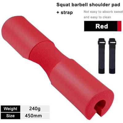 Épaulières Épaissies pour Haltères pour Squat Haltérophilie Soulevé de Terre Musculation Fitness Mousse de Soutien pour le Cou red