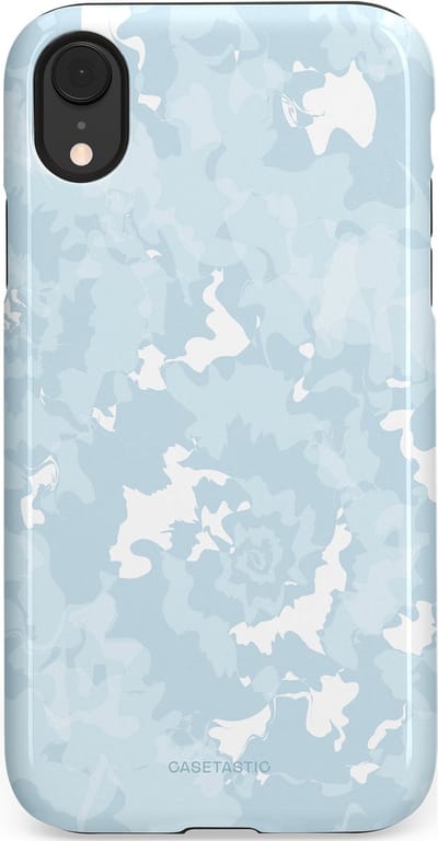 Casetastic Hoesje Geschikt voor Apple iPhone Xr - Stijlvolle Beschermende Duo-layer Case - Blauwe wervels