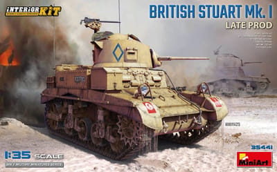 MiniArt Modelbouwpakket Militaire voertuigen - 35441 Britse Stuart Mk.I. Late Productie met Volledige Interieur - Tank Plastic - 1:35 - Modelbouw