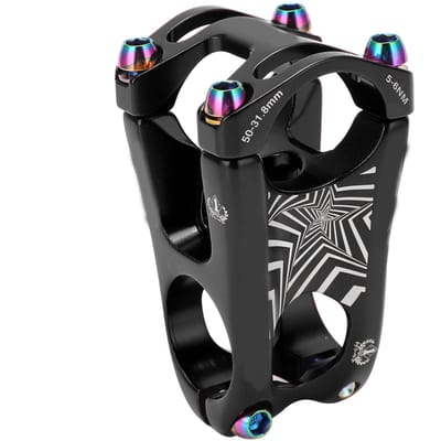 Potence de Vélo Courte en Alliage d'Aluminium 50mm Potence de Vélo VTT XC AM pour Guidon de 31.8mm noir