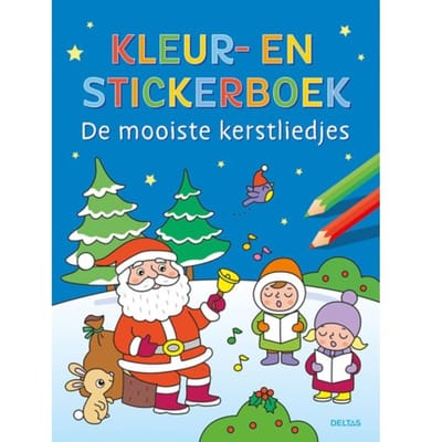 Kleur- en stickerboek Kerstliedjes Educatieve boeken (spelletjes en raadsels)