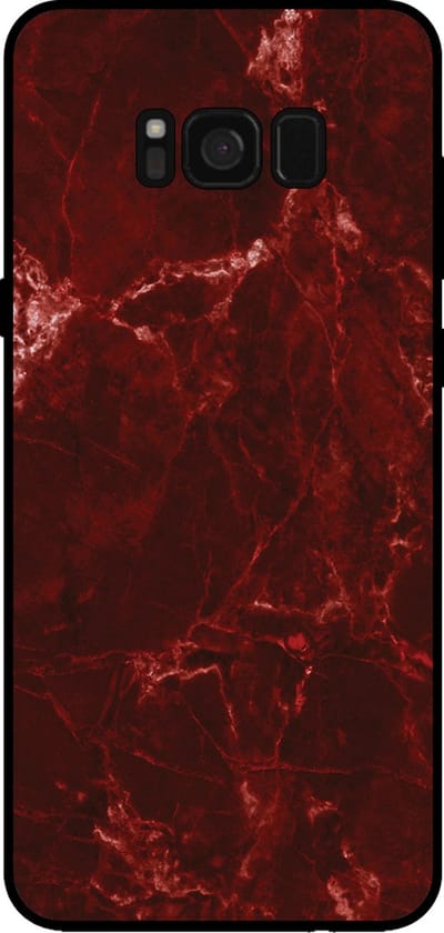 Smartphonica Telefoonhoesje voor Samsung Galaxy S8 met marmer opdruk - TPU backcover case marble design - Rood geschikt voor Samsung Galaxy S8