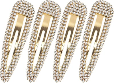 Haarclips Set - Strass Speldjes - Feestelijk Haar - Antislip Ontwerp - 4 stuks - Goud