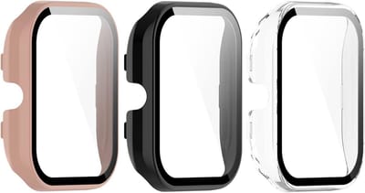 Beschermende Case en Screen Protector voor GTS 4 Mini Smartwatch - HD Tempered Glass en PC Bescherming in Zwart, Wit en Roze