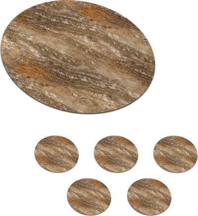 Onderzetters voor glazen - Rond - Steen - Graniet - Design - 10x10 cm - Glasonderzetters - 6 stuks