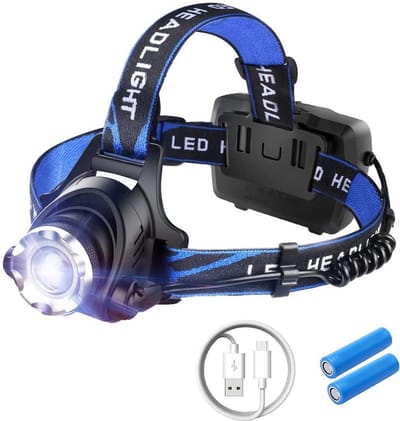 PrimePlus LED hoofdlamp 1000 Lumen - werklamp voor op hoofd - oplaadbaar