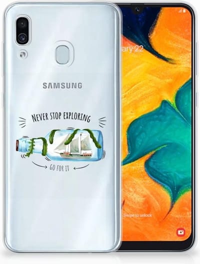 Samsung Galaxy A30 Telefoonhoesje met Naam Boho Bottle