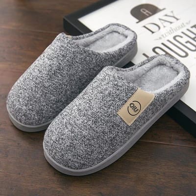 Pantoufles d'hiver chaudes et confortables en fourrure pour hommes, pantoufles en peluche pour hommes, chaussures en coton antidérapantes de couleur unie pour la maison, pantoufles décontractées d'intérieur pour couples 44.5