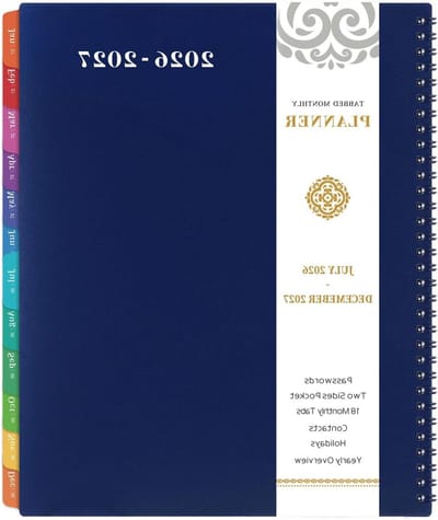 Maandplanner 2024-2025 - Kalender Planner - Activiteiten Plannen - 18 Maanden Overzicht - 9" x 11" - Marineblauw