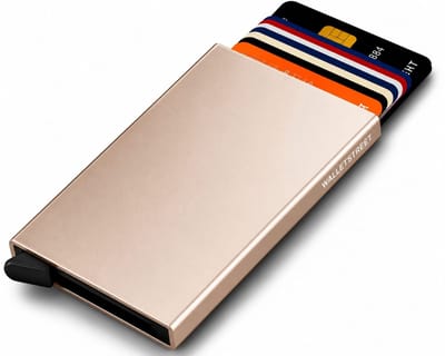 Walletstreet Pasjeshouder 8 pasjes Portemonnee, creditcardhouder Met RFID Technologie – Goud- voor mannen- Kaarthouder