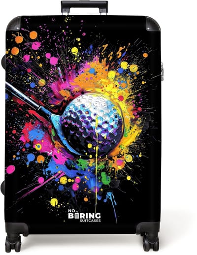 NoBoringSuitcases.com® - Koffer groot - Reiskoffer lichtgewicht - Golf met graffiti - Rolkoffer met 4 wielen - Grote trolley XL - 98 liter bagage