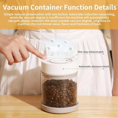 Slimme Vacuüm Opslagcontainer voor Voedsel - Automatische Luchtdichte Glazen Container (1350 ml)
