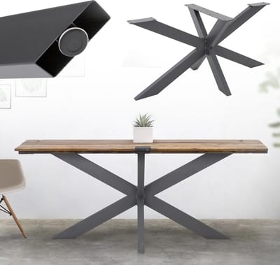 ML-Design Tafelpoten X-Design, antraciet, 78x71x120 cm, gemaakt van metaal