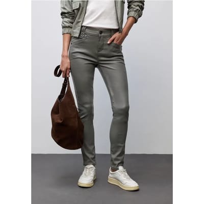 Slim Fit gecoate broek