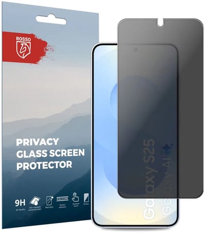 Rosso Privacy Screen Protector Geschikt voor de Samsung Galaxy S25 - 9H Gehard Glas - Case Friendly Tempered Glass - Eenvoudige Installatie