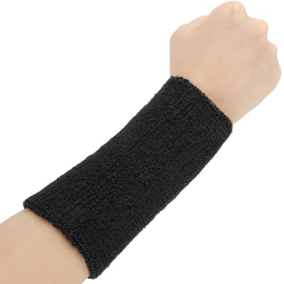 JHUBERS- Polsbandjes Elastische Sport - 2 Stuks - Zweetabsorberende Badstof - Lange Katoen - 15,24 cm - Lichtgewicht en Duurzaam - Zweetband