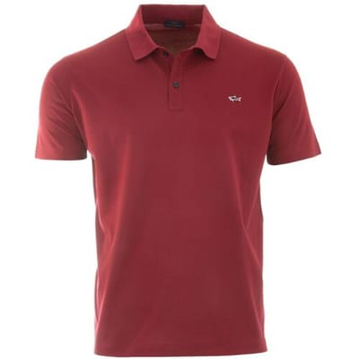 Paul & Shark Polo Double Cotton Piqué Donker Rood / male