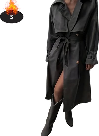 Livano Mantel Dames - Tussenmantel - Jas - Mantelpakje - Trenchcoat - Overjas - Overcoat - Winter - Donkergrijs - S
