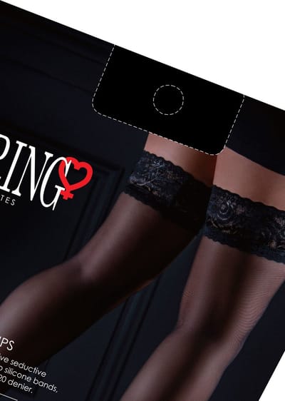 Daring Intimates - Satin Touch Stay Ups - Hosiery Stay Ups Zwart O/S