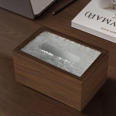 Japanse Rechthoekige Zwarte Walnoot Tissuebox, High-end Hotel Restaurant, Desktop Servethouder, Woonkamer, Huishoudelijk Gebruik gray